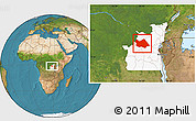 Satellite Location Map of Punia, highlighted grandparent region