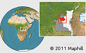 Satellite Location Map of Punia, highlighted parent region, highlighted grandparent region