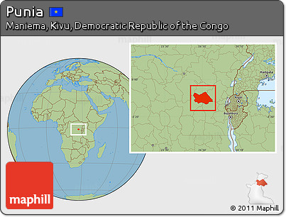 Savanna Style Location Map of Punia