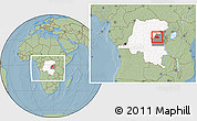Savanna Style Location Map of Punia, highlighted country, highlighted grandparent region, within the entire country, hill shading