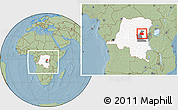 Savanna Style Location Map of Punia, highlighted country, highlighted parent region, within the entire country, hill shading