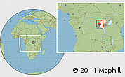Savanna Style Location Map of Punia, highlighted parent region, highlighted grandparent region, within the entire country
