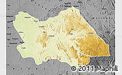 Physical Map of Punia, darken, desaturated