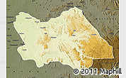 Physical Map of Punia, darken