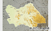Physical Map of Punia, darken, semi-desaturated