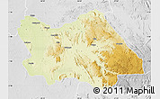 Physical Map of Punia, lighten, desaturated