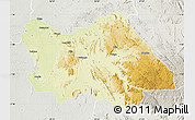 Physical Map of Punia, lighten, semi-desaturated