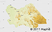 Physical Map of Punia, single color outside