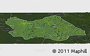 Satellite Panoramic Map of Punia, darken
