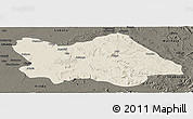 Shaded Relief Panoramic Map of Punia, darken