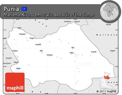 Silver Style Simple Map of Punia
