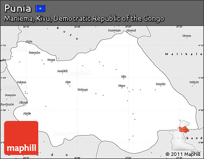 Silver Style Simple Map of Punia