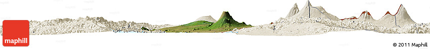 Satellite Horizon Map of Goma, shaded relief outside