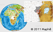 Physical Location Map of Goma, highlighted country, highlighted parent region