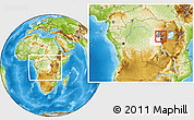 Physical Location Map of Goma, highlighted parent region, highlighted grandparent region, within the entire country