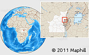 Shaded Relief Location Map of Goma, highlighted grandparent region