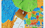 Physical Map of Goma, political outside