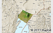 Satellite Map of Goma, shaded relief outside