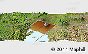 Physical Panoramic Map of Goma, satellite outside