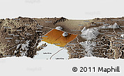 Physical Panoramic Map of Goma, semi-desaturated