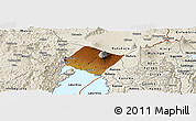 Physical Panoramic Map of Goma, shaded relief outside