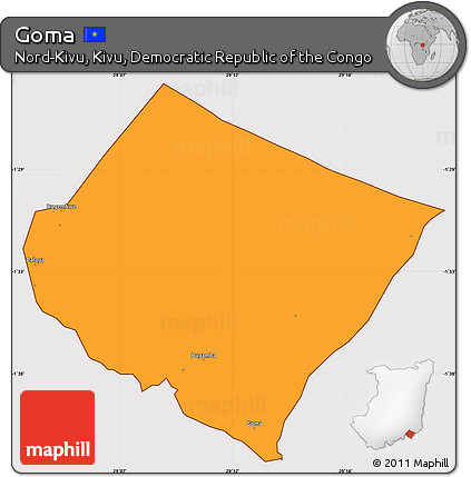 Political Simple Map of Goma, cropped outside