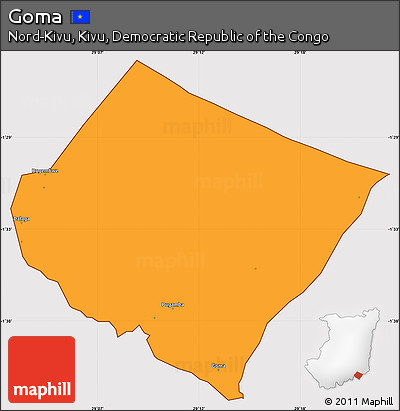 Political Simple Map of Goma, cropped outside