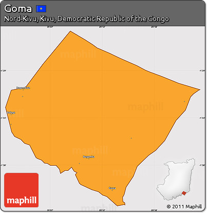 Political Simple Map of Goma, cropped outside