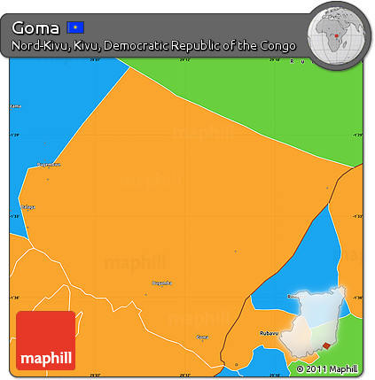 Political Simple Map of Goma