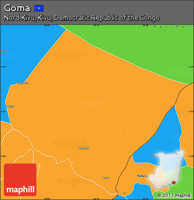 Political Simple Map of Goma