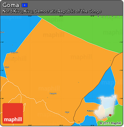 Political Simple Map of Goma