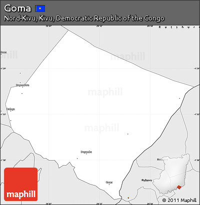Silver Style Simple Map of Goma