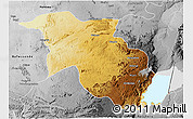 Physical 3D Map of Lubero, desaturated