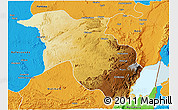Physical 3D Map of Lubero, political outside