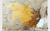 Physical 3D Map of Lubero, semi-desaturated