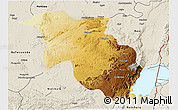 Physical 3D Map of Lubero, shaded relief outside