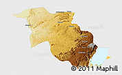 Physical 3D Map of Lubero, single color outside