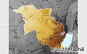 Physical Map of Lubero, darken, desaturated