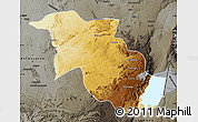 Physical Map of Lubero, darken, semi-desaturated