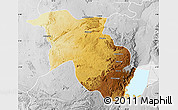 Physical Map of Lubero, lighten, desaturated