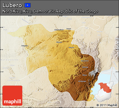 Physical Map of Lubero, lighten