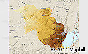 Physical Map of Lubero, shaded relief outside