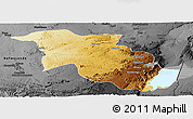 Physical Panoramic Map of Lubero, darken, desaturated