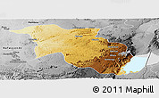 Physical Panoramic Map of Lubero, desaturated