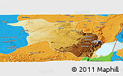 Physical Panoramic Map of Lubero, political outside