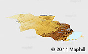 Physical Panoramic Map of Lubero, single color outside