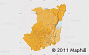 Political Shades Map of Nord-Kivu, cropped outside