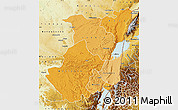 Political Shades Map of Nord-Kivu, physical outside