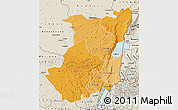 Political Shades Map of Nord-Kivu, shaded relief outside