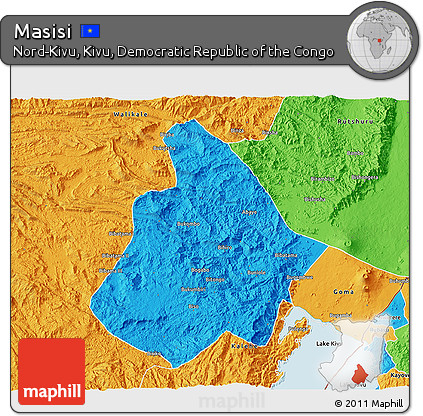 Political 3D Map of Masisi